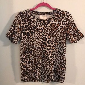 Bloomingdales whistles leopard short sleeve tee